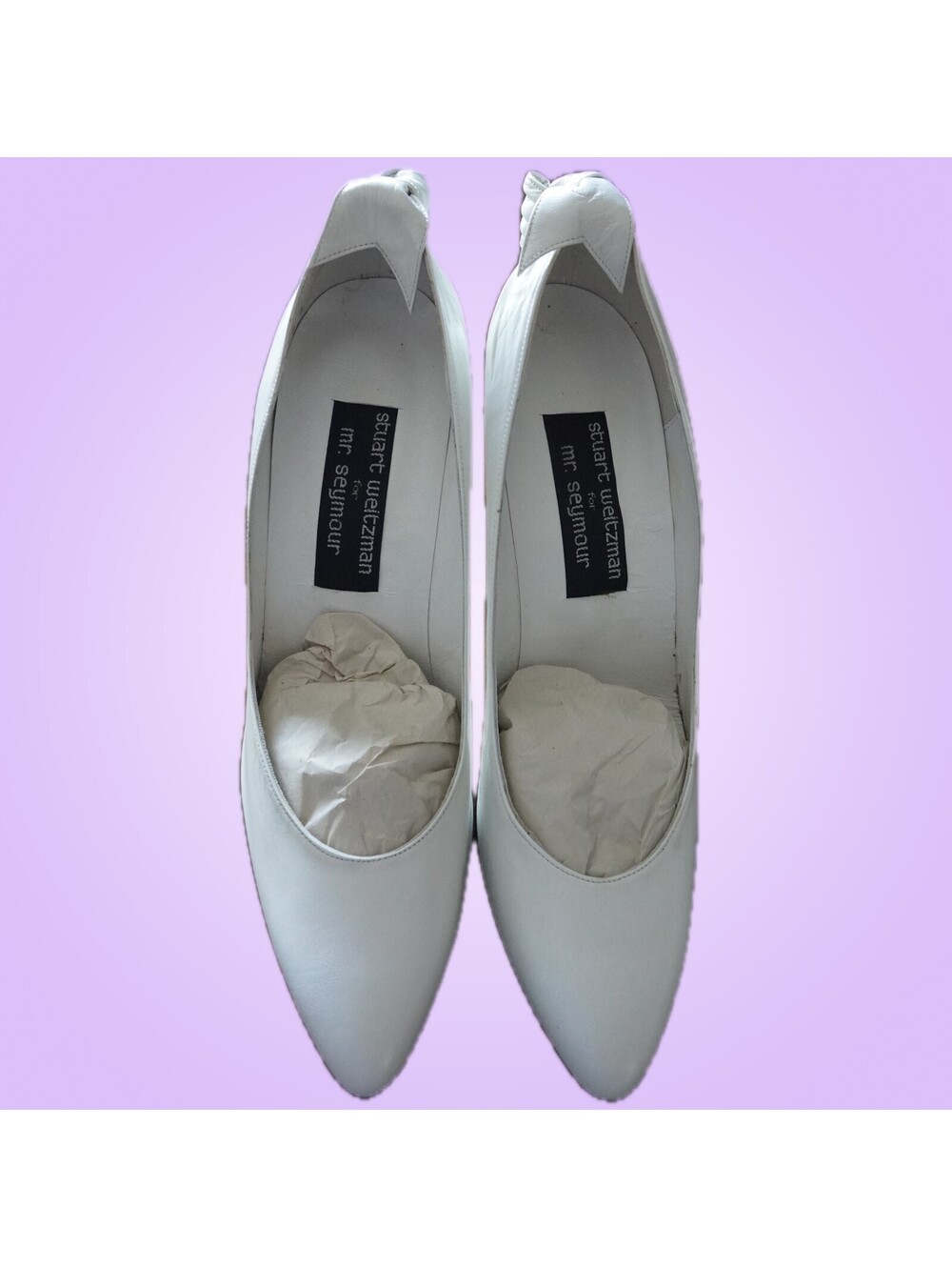 Vintage 1999 Stuart Weitzman for Mr. Seymour White Leather Pumps Size 9.5